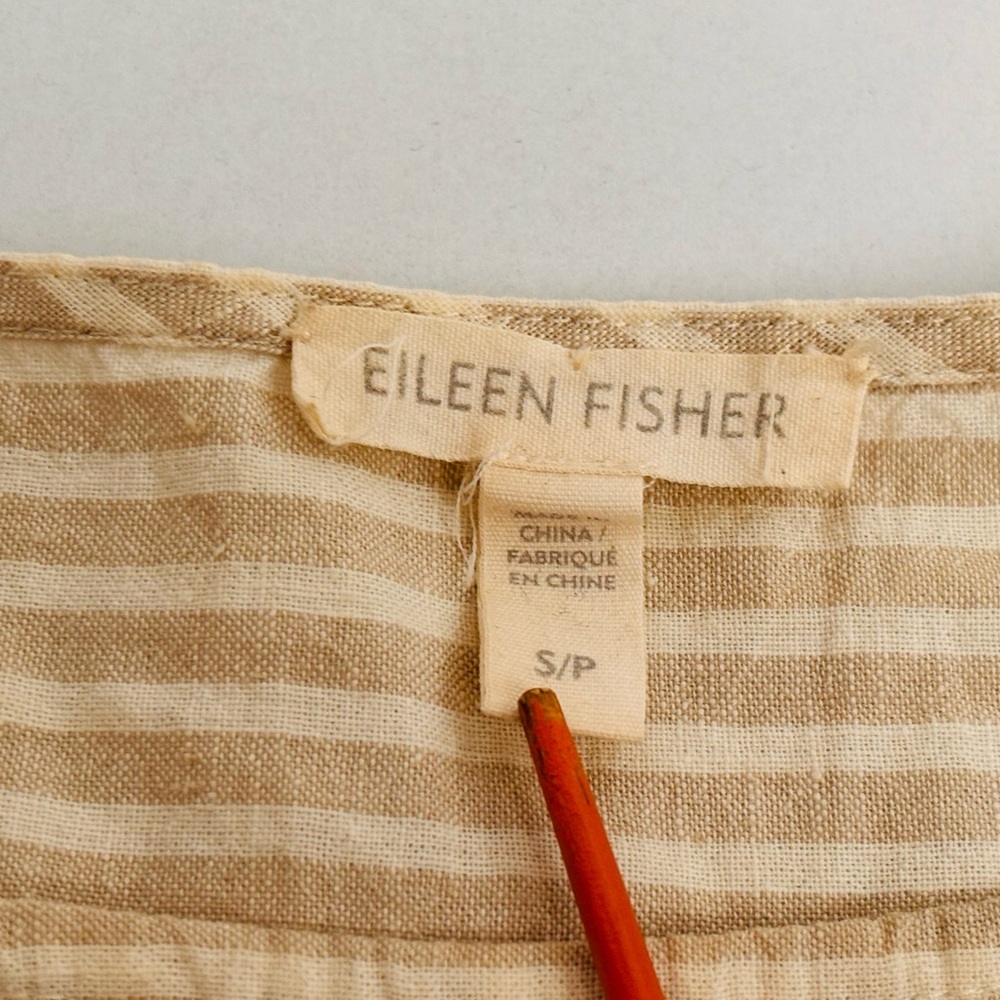 vintage eileen fisher organic washed linen top - Picture 2 of 4
